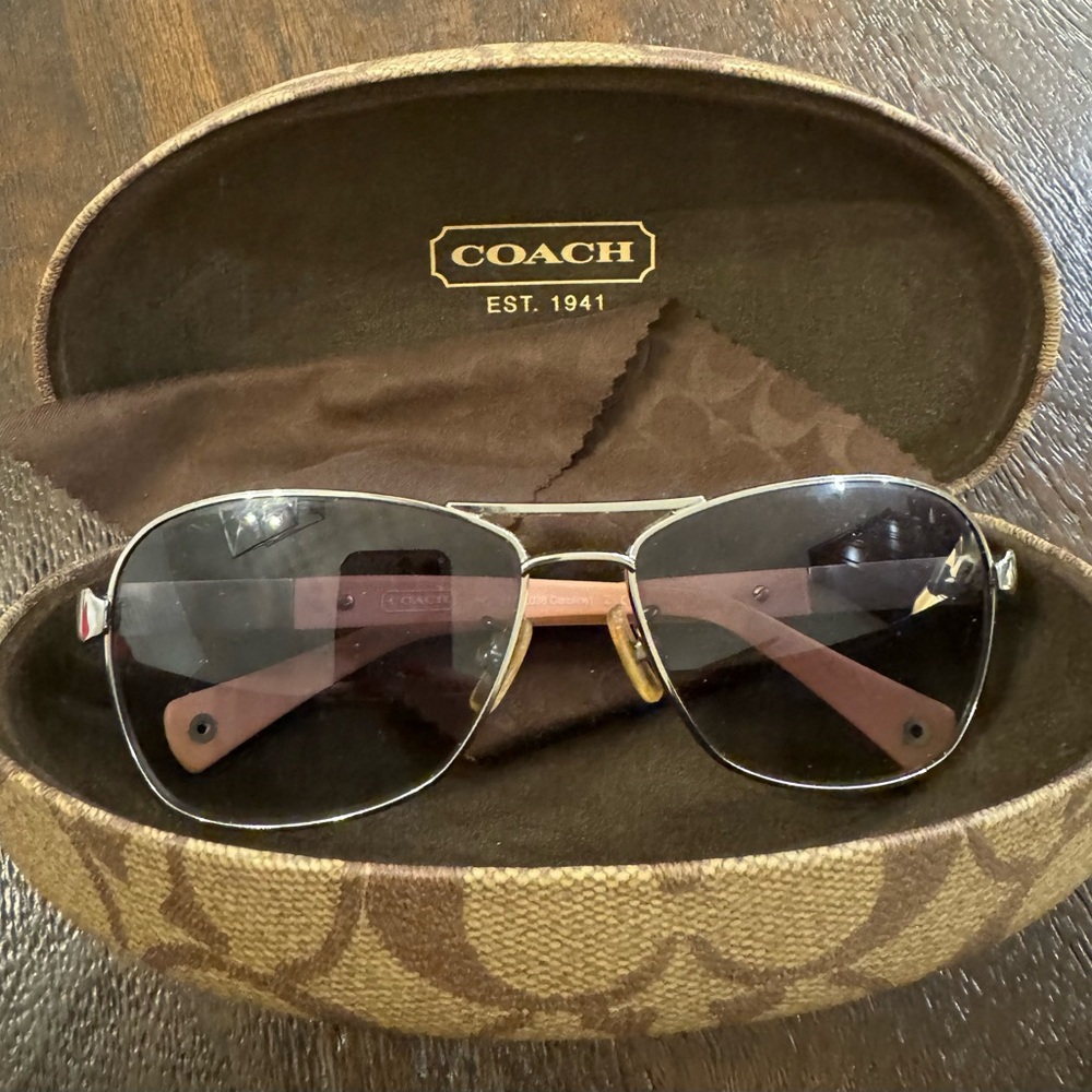 Coach sunglasses for women, silver, black pink, gently used